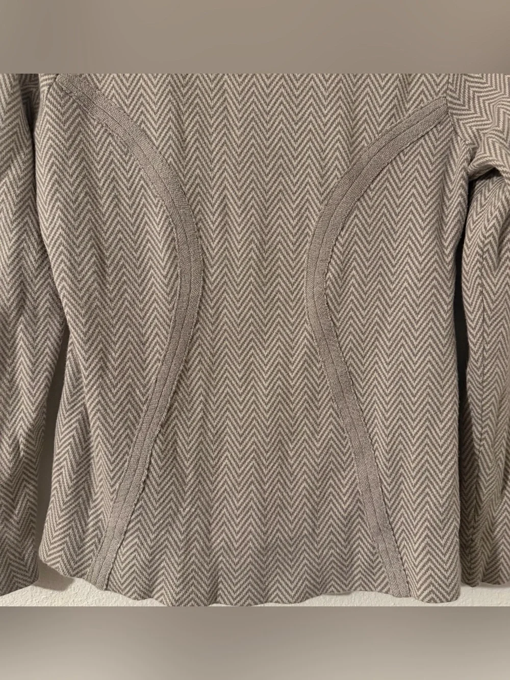 Anthropologie Rosie Neira Herringbone Knit Blazer 88% Cotton Size Large